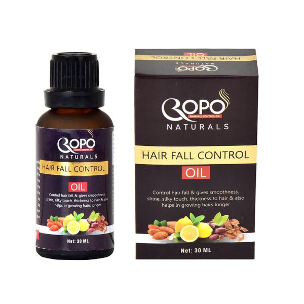 Ropo Natural Hair Fall control oil bottle and box front